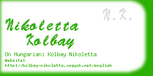 nikoletta kolbay business card